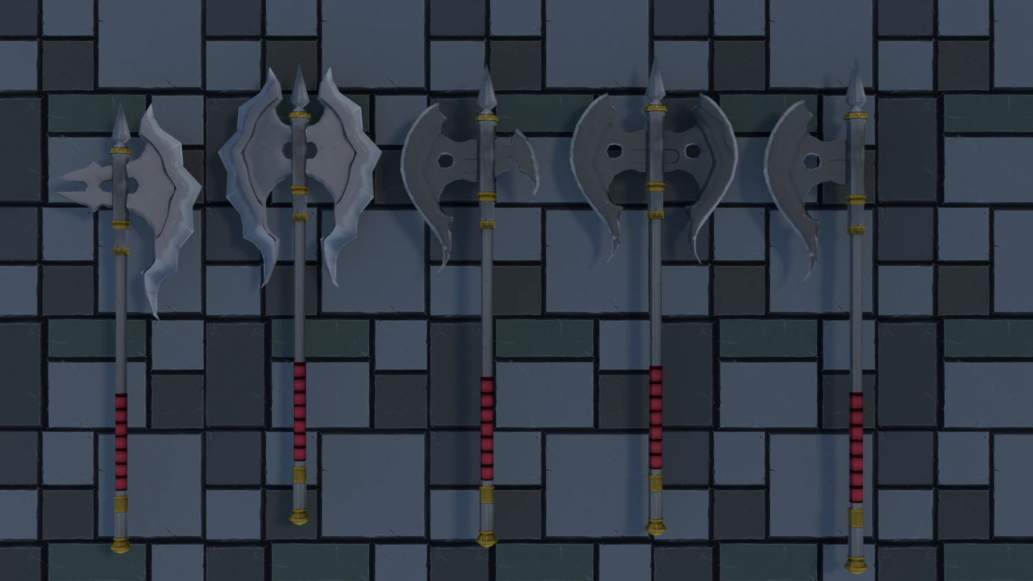 中世の斧 3Dモデル .c4d .max .obj .3ds .fbx .stl .blend 