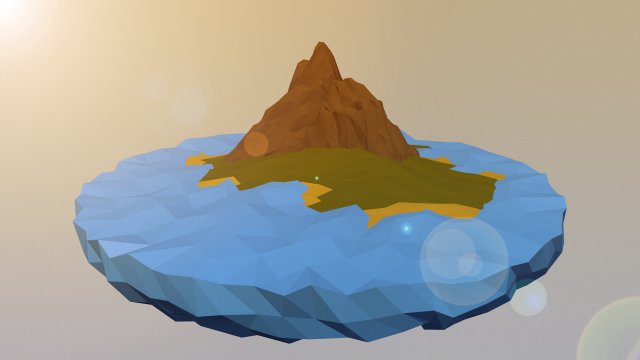 sunny island animation 3D Model .c4d .max .obj .3ds .fbx .stl .blend 