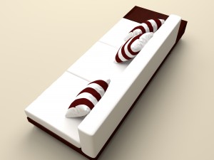 red wood couch Modelo 3D