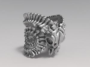 goat skull ring Modèles 3D en vedette
