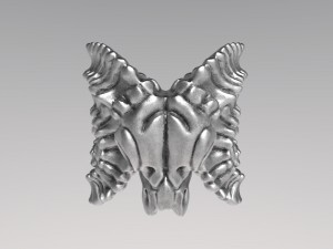goat skull ring 3D Baskı Modeli