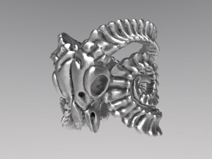 goat skull ring 3D Baskı Modeli