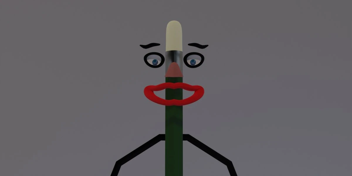 Mister Pencil 3D Model .c4d .max .obj .3ds .fbx .stl .blend 