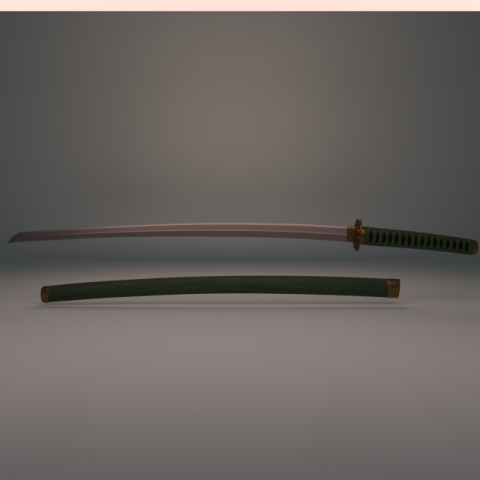 katana Model 3D .c4d .max .obj .3ds .fbx .stl .blend