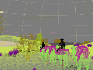 camel team in the desert Modelo 3D