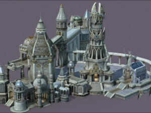 ancient city with tower 3Dモデル
