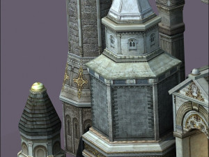 ancient city with tower Model 3D