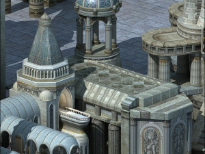ancient city with tower Model 3D