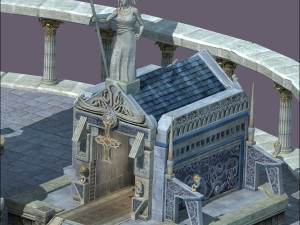 ancient city with tower Model 3D