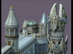 ancient city with tower Model 3D