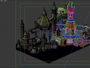 ancient city with tower 3D Model