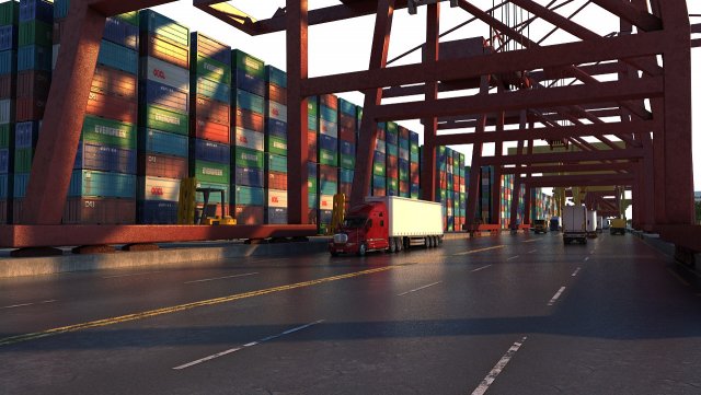 container terminals and ports 3D-Modell .c4d .max .obj .3ds .fbx .stl .blend 