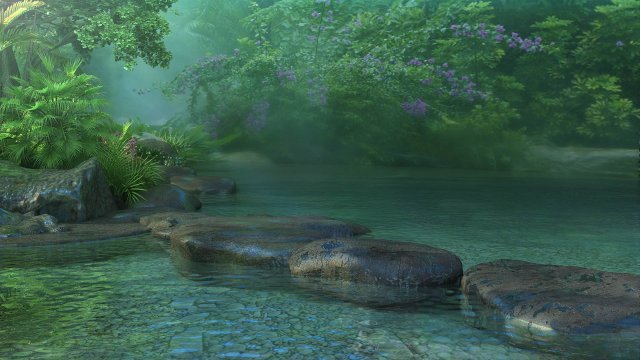 creek water scenery 3D Model .c4d .max .obj .3ds .fbx .stl .blend 