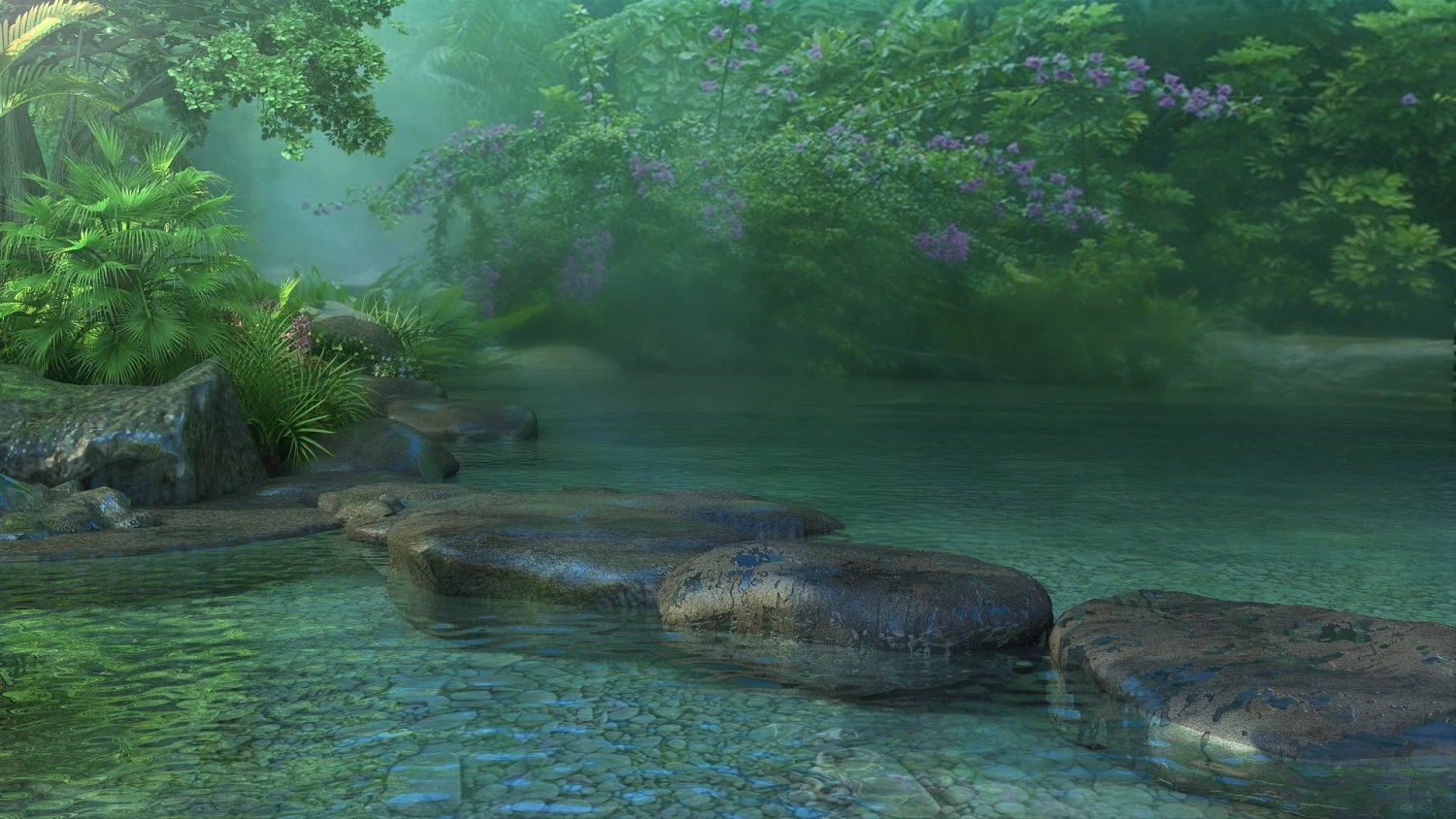 creek water scenery 3D Model .c4d .max .obj .3ds .fbx .stl .blend