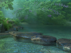 creek water scenery 3Dモデル