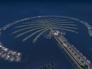 dubai palm island night scene 3D Model