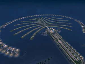 escena nocturna de la isla de palma de dubai Modelo 3D