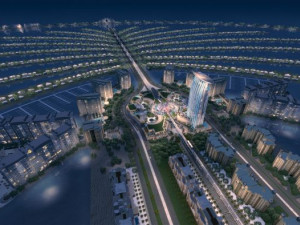 dubai palm island night scene 3D Model