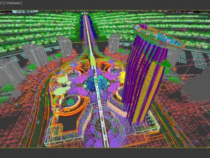 dubai palm island night scene 3D Model