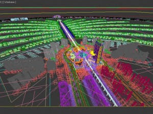 dubai palm island night scene 3D Model