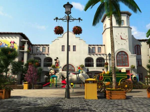 european town with carriage 3D Model