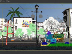 european town with carriage 3D Model