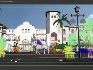 european town with carriage 3D Model
