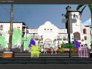 european town with carriage 3D मॉडल