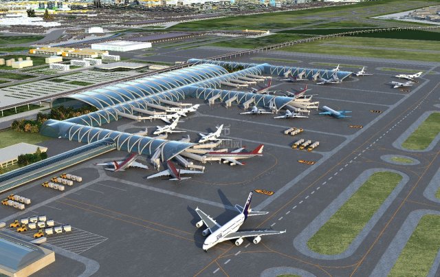 international airport 001 3D Модель .c4d .max .obj .3ds .fbx .stl .blend