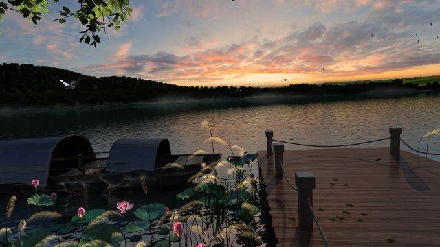 lake landscape 001 Modelo 3D .c4d .max .obj .3ds .fbx .stl .blend 