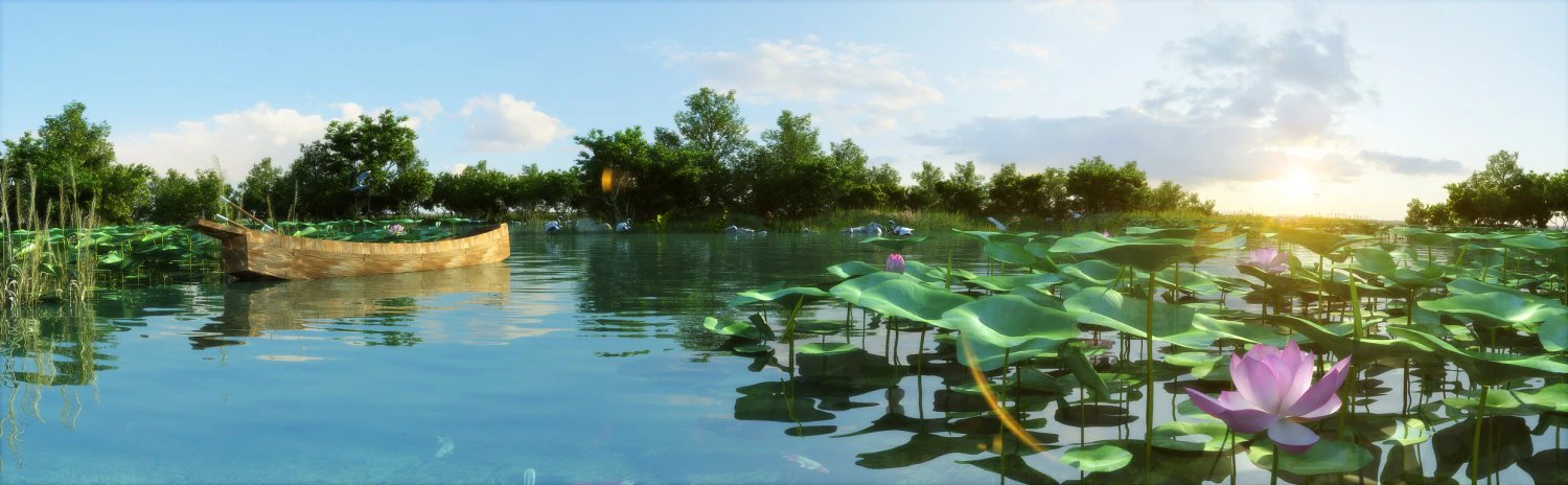 lake landscape 002 3D Model .c4d .max .obj .3ds .fbx .stl .blend 
