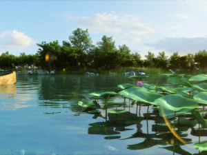 pemandangan danau 002 Model 3D