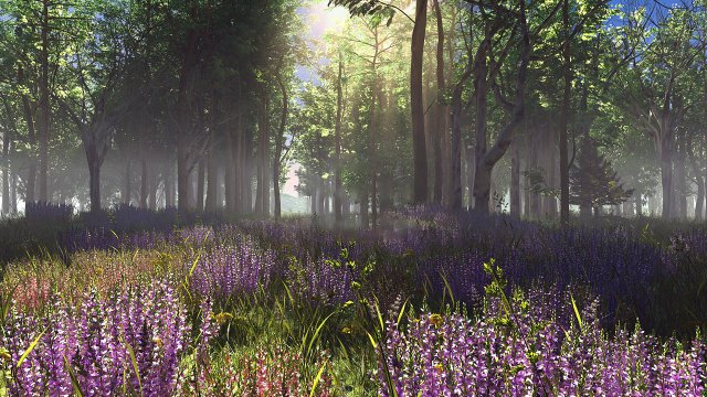 lavender forest scene 01 3D Model .c4d .max .obj .3ds .fbx .stl .blend 
