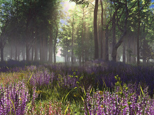 lavender forest scene 01 3D Model