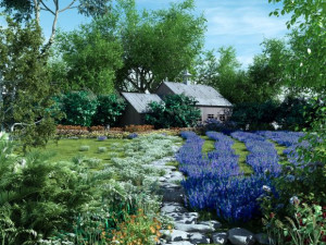 lavender field 3 3D Model