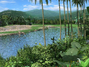 lanskap tepi sungai 6 Model 3D