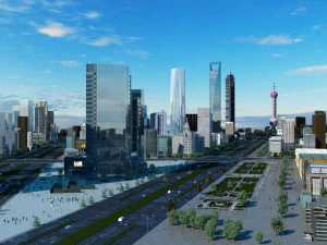 shanghai oriental financial plaza 3D Model