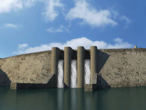 sentido de pequena barragem Modelo 3D