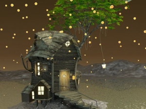 fantasy wooden cottages Modèle 3D