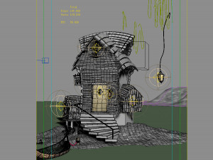 fantasy wooden cottages 3D Model