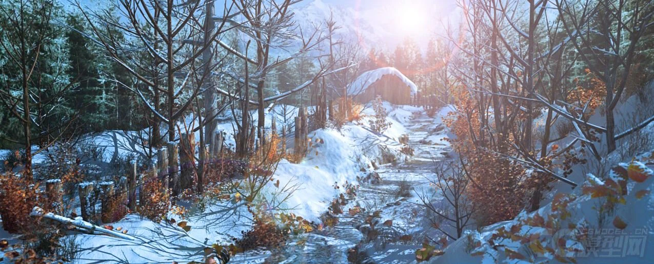 snow sence 003 3D Model .c4d .max .obj .3ds .fbx .stl .blend