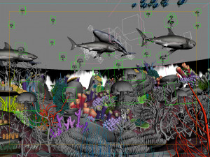 underwater world of coral and aquatic plants animated 002 Model 3D