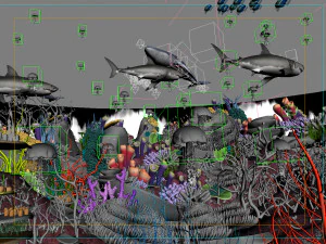 underwater world of coral and aquatic plants animated 002 3D Model