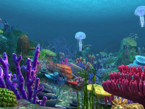 underwater world of coral and aquatic plants animated 005 Modelo 3D
