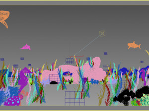 underwater world of coral and aquatic plants animated 009 3D 모델