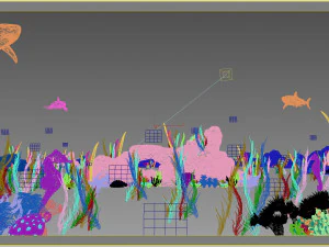 underwater world of coral and aquatic plants animated 009 3D Model