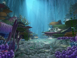 underwater world of coral and aquatic plants animated 011 3D Model