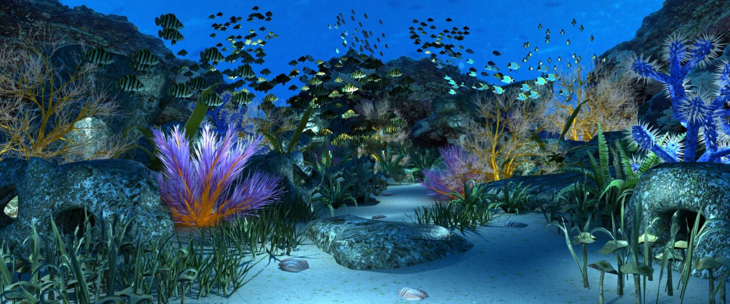 underwater world of coral and aquatic plants animated 012 3D Model .c4d .max .obj .3ds .fbx .stl .blend 