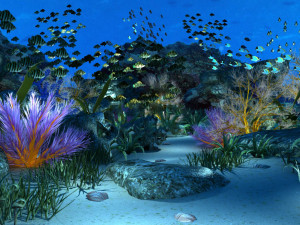 underwater world of coral and aquatic plants animated 012 3D Model