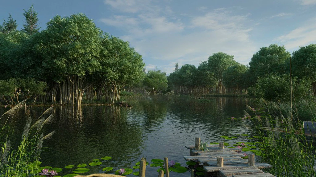 wetland sence 08 3D Model .c4d .max .obj .3ds .fbx .stl .blend